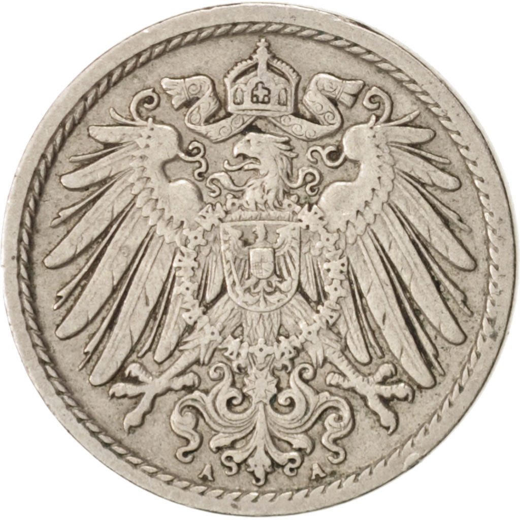 Coin, GERMANY - EMPIRE, Wilhelm II, 5 Pfennig, 1907, Berlin, VF(30-35)