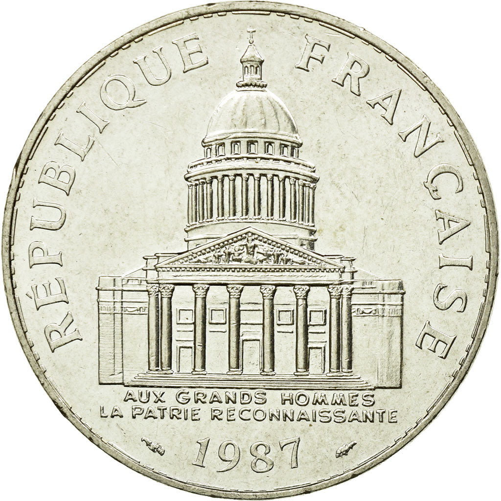 Coin, France, Panthéon, 100 Francs, 1987, Paris, AU(55-58), Silver, KM:951.1
