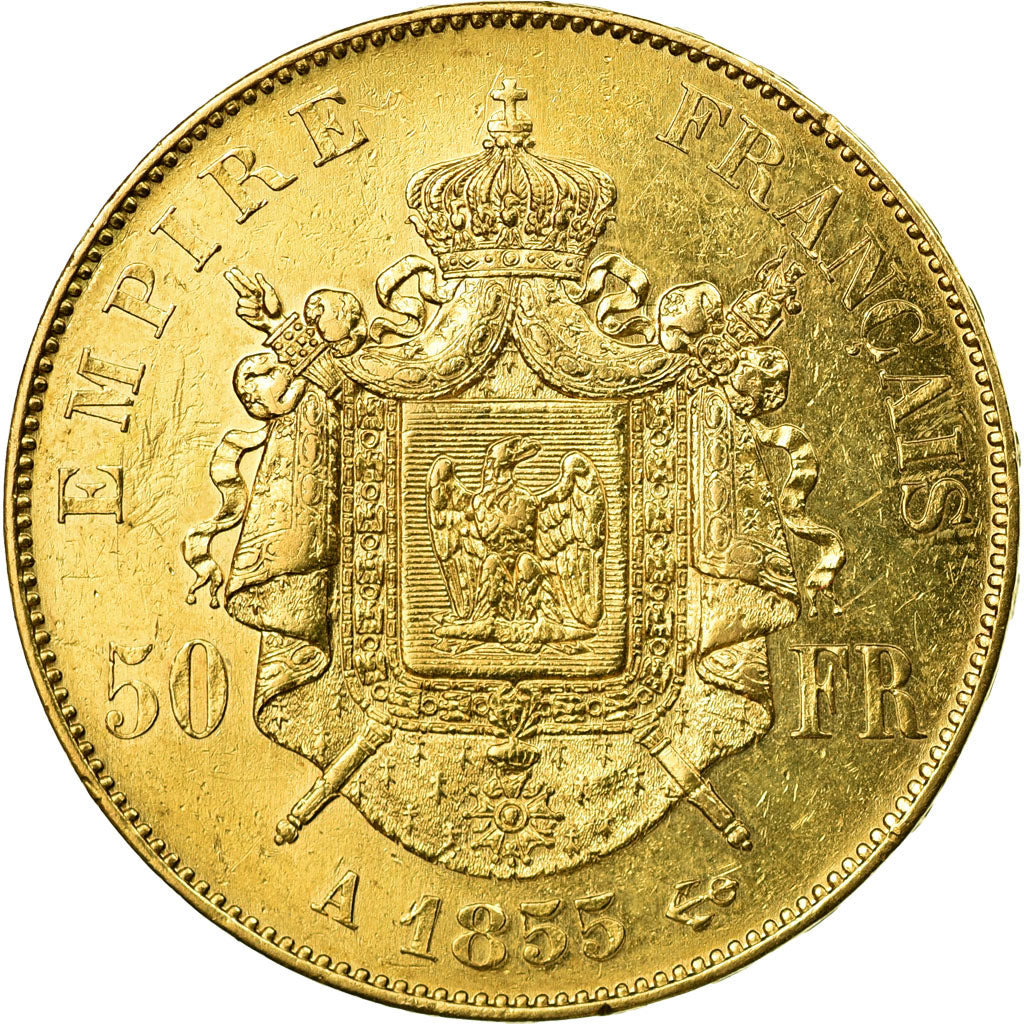 Monnaie, France, Napoléon III, 50 Francs, 1855, Paris, TTB+, Or