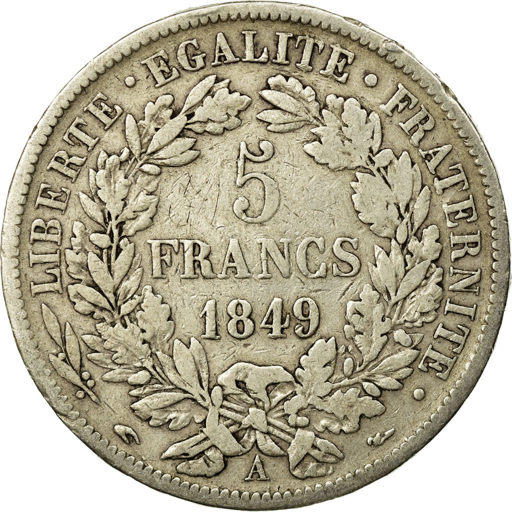 Monnaie, France, Cérès, 5 Francs, 1849, Paris, TB+, Argent, Gadoury:719
