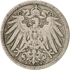 GERMANY - EMPIRE, Wilhelm II, 5 Pfennig, 1896, Berlin, Copper-nickel, KM:11