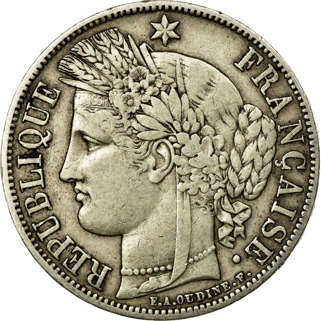 Moneta, Francia, Cérès, 5 Francs, 1851, Paris, BB, Argento, KM:761.1