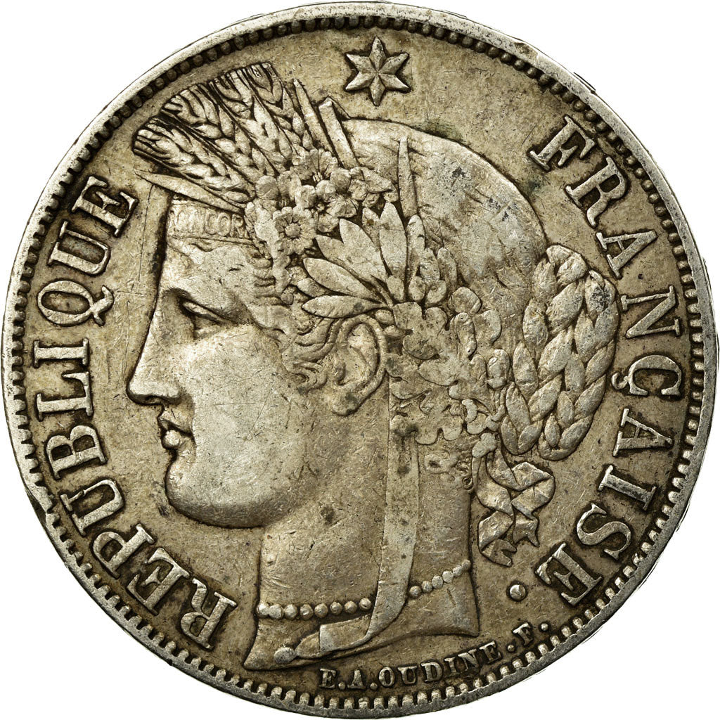 Moneta, Francia, Cérès, 5 Francs, 1851, Paris, BB, Argento, KM:761.1