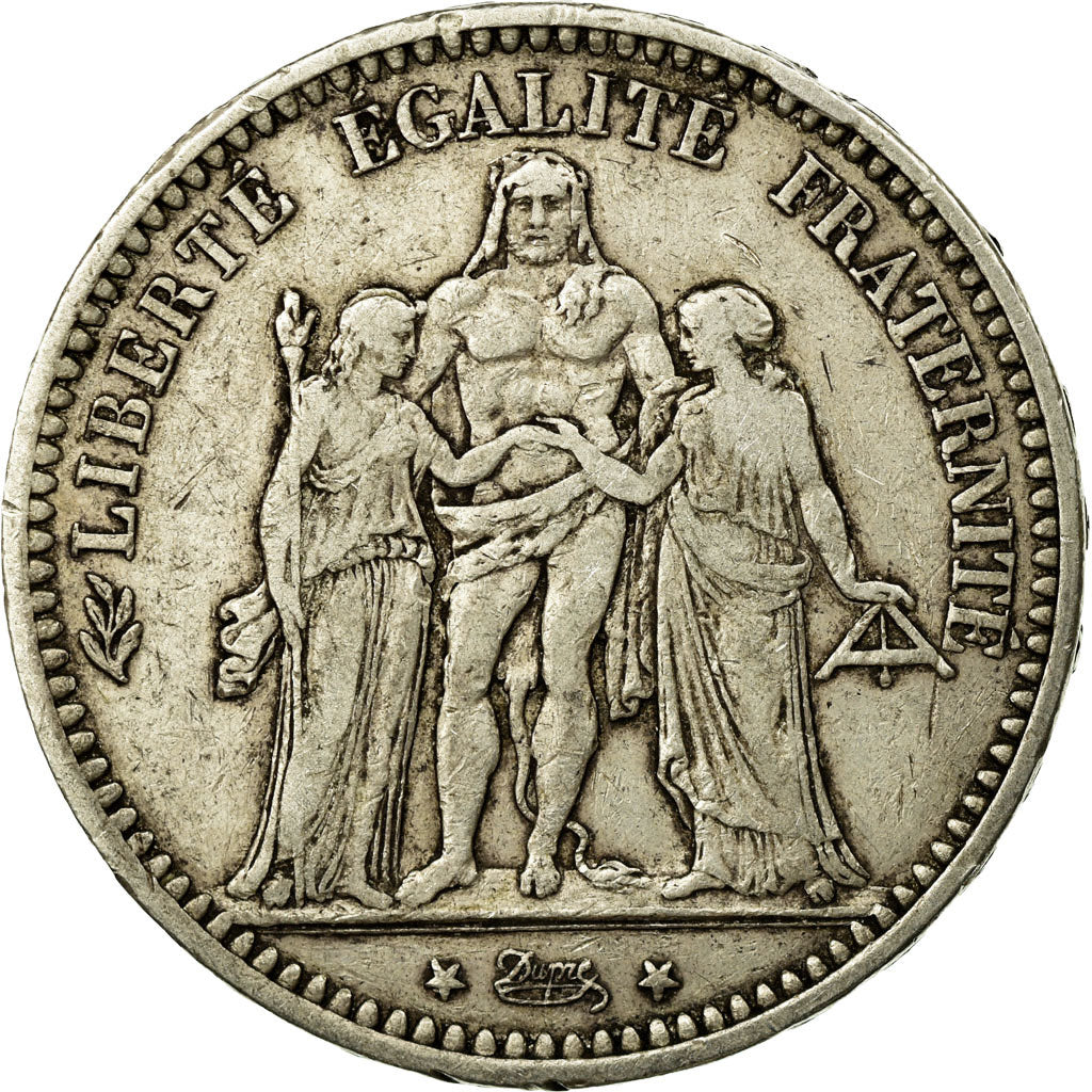 Coin, France, Hercule, 5 Francs, 1873, Bordeaux, VF(30-35), Silver, KM:820.2