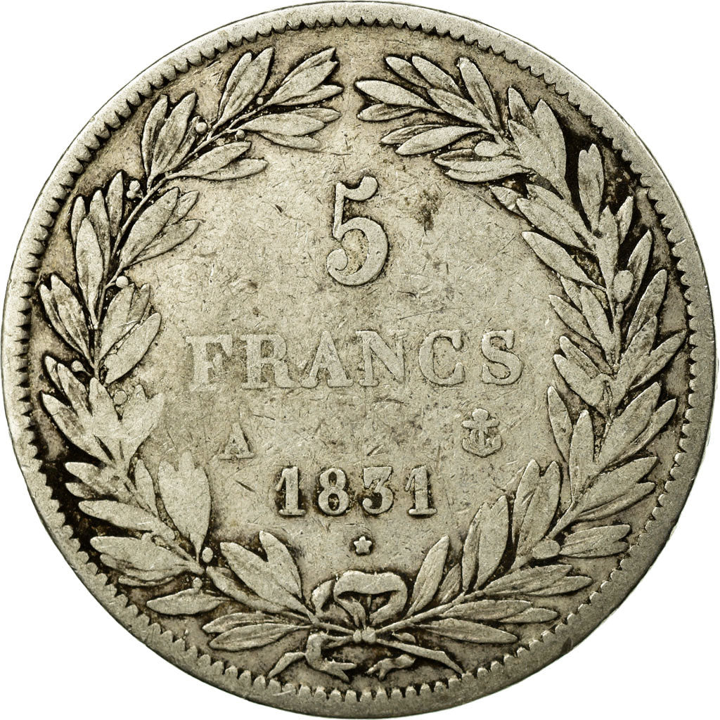 Coin, France, Louis-Philippe, 5 Francs, 1831, Paris, VF(20-25), Silver