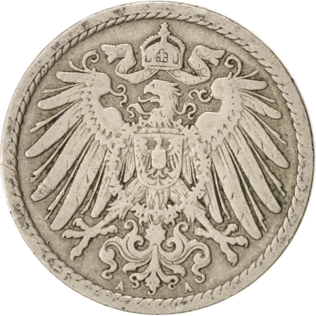 Coin, GERMANY - EMPIRE, Wilhelm II, 5 Pfennig, 1897, Berlin, VF(20-25)