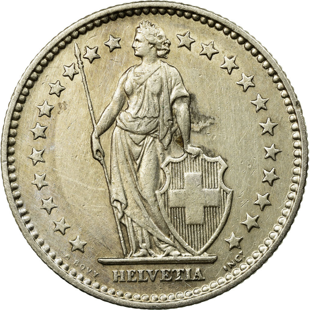 Coin, Switzerland, 2 Francs, 1913, Bern, AU(55-58), Silver, KM:21