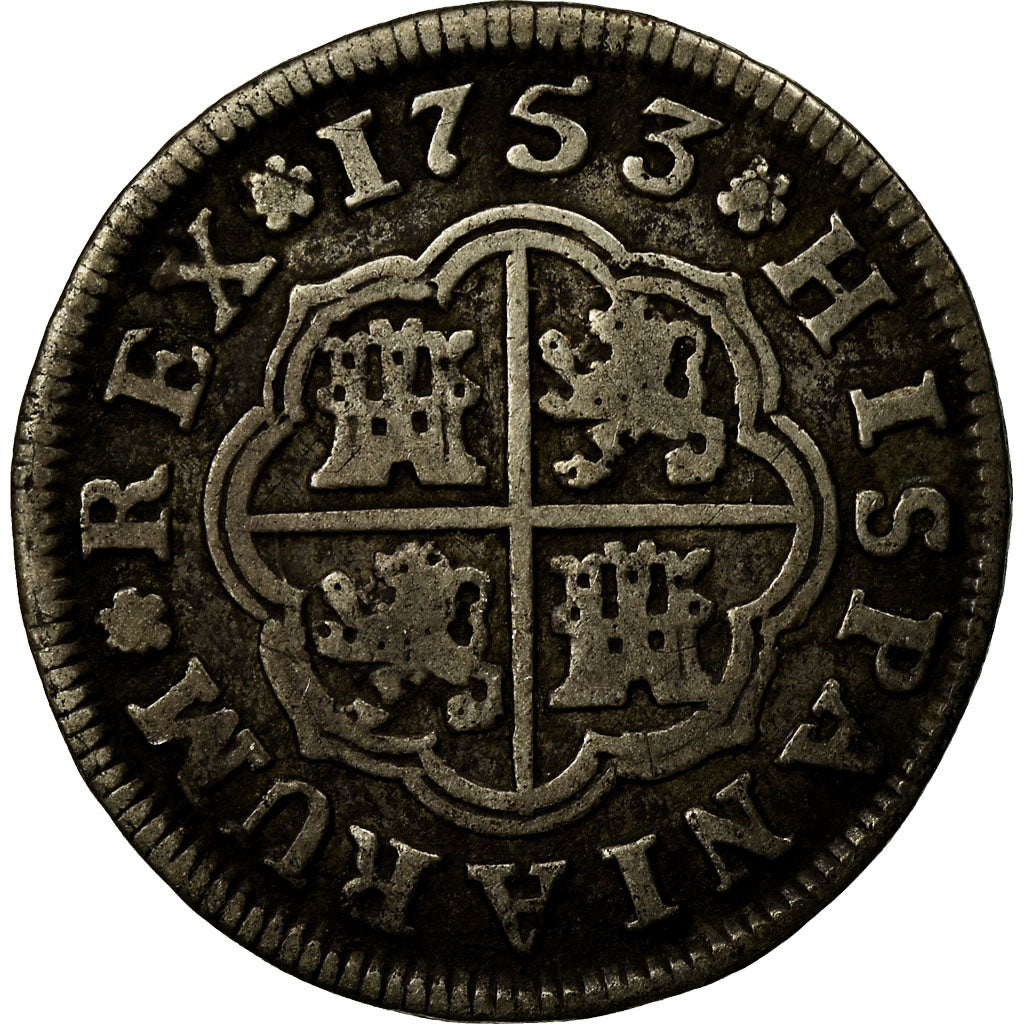 Coin, Spain, Ferdinand VI, Real, 1753, Seville, EF(40-45), Silver, KM:369.2