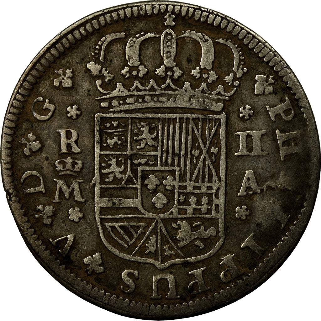 Moneda, España, Philip V, 2 Reales, 1722, Madrid, MBC, Plata, KM:296