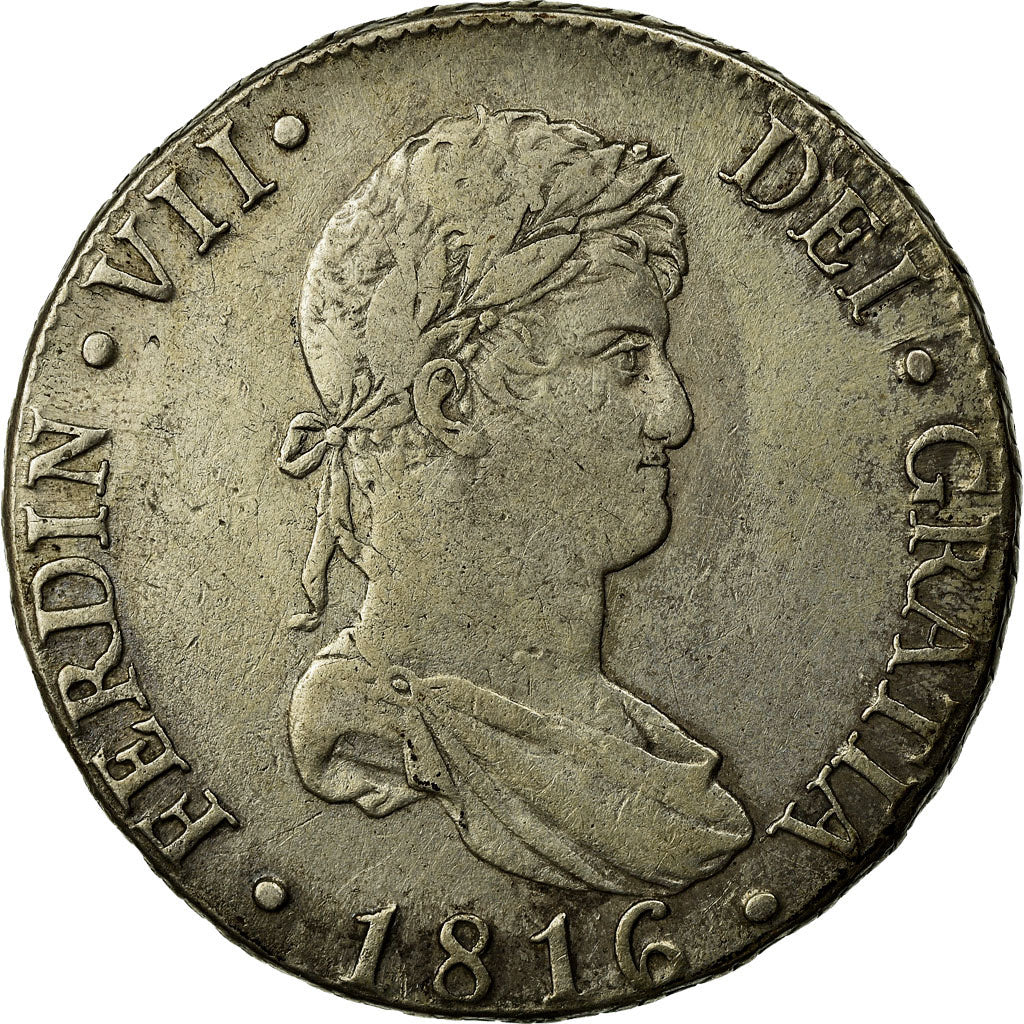 Coin, Spain, Ferdinand VII, 8 Reales, 1816, Madrid, EF(40-45), Silver, KM:466.3