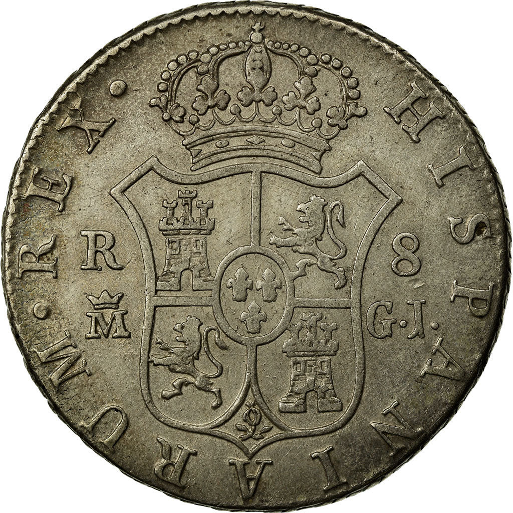 Coin, Spain, Ferdinand VII, 8 Reales, 1816, Madrid, EF(40-45), Silver, KM:466.3