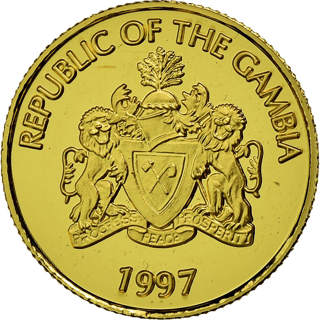 Münze, GAMBIA, THE, 50 Dalasis, 1997, STGL, Gold, KM:52