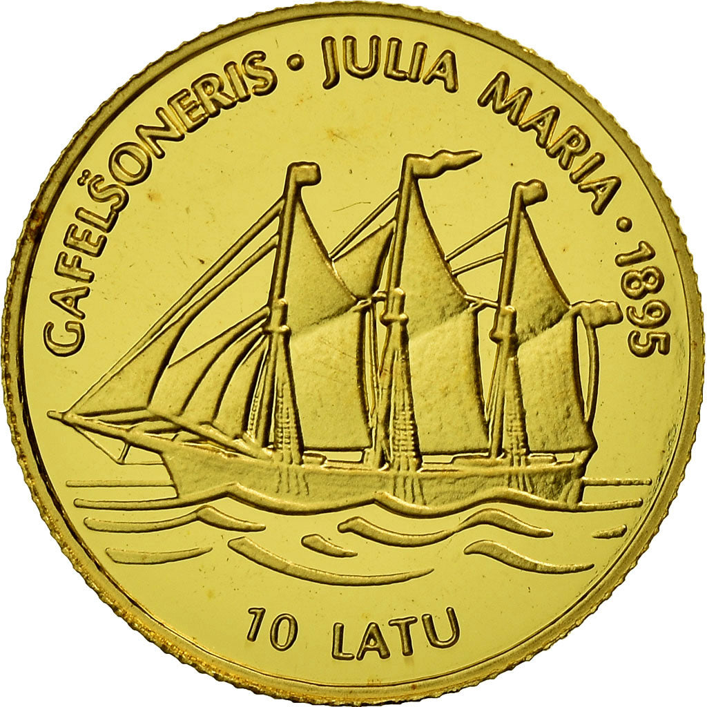 Coin, Latvia, 10 Latu, 1997, Valcambi, MS(65-70), Gold, KM:42