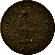 Coin, Spain, Provisional Government, 2 Centimos, 1870, Madrid, EF(40-45)