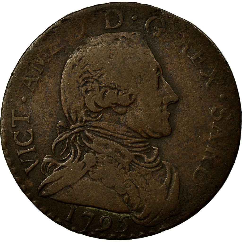 Coin, ITALIAN STATES, SARDINIA, Vittorio Amedeo III, 5 Soldi, 1795, Torino