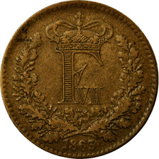 Moneta, Danimarca, Frederik VII, Skilling Rigsmont, 1863, BB, Bronzo, KM:763