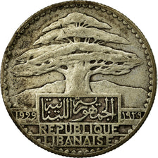 Coin, Lebanon, 50 Piastres, 1929, Paris, VF(30-35), Silver, KM:8, Lecompte:41