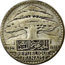 Coin, Lebanon, 50 Piastres, 1929, Paris, VF(30-35), Silver, KM:8, Lecompte:41