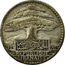 Monnaie, Lebanon, 10 Piastres, 1929, TB, Argent, KM:6, Lecompte:33