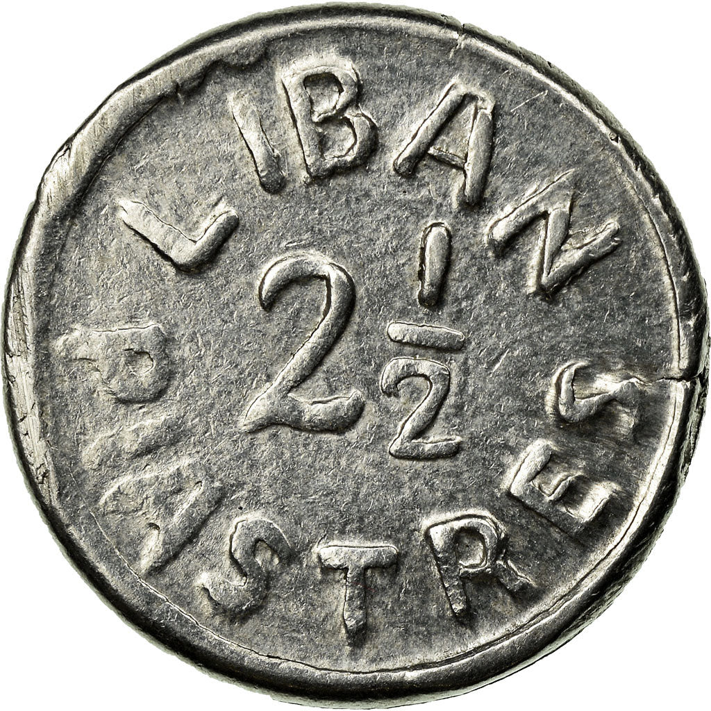 Coin, Lebanon, 2-1/2 Piastres, Undated (1942-45), EF(40-45), Aluminum, KM:13