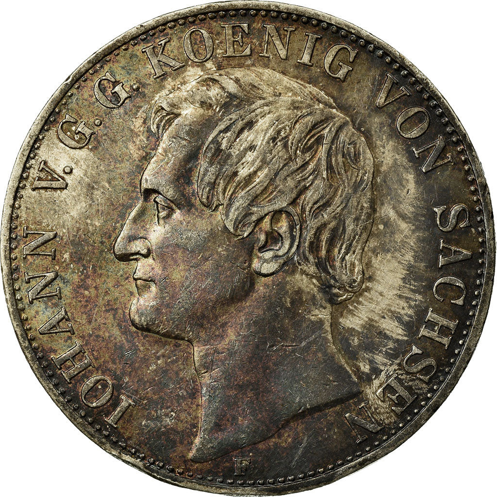 Münze, Deutsch Staaten, SAXONY-ALBERTINE, Johann, 2 Thaler, 3-1/2 Gulden, 1855