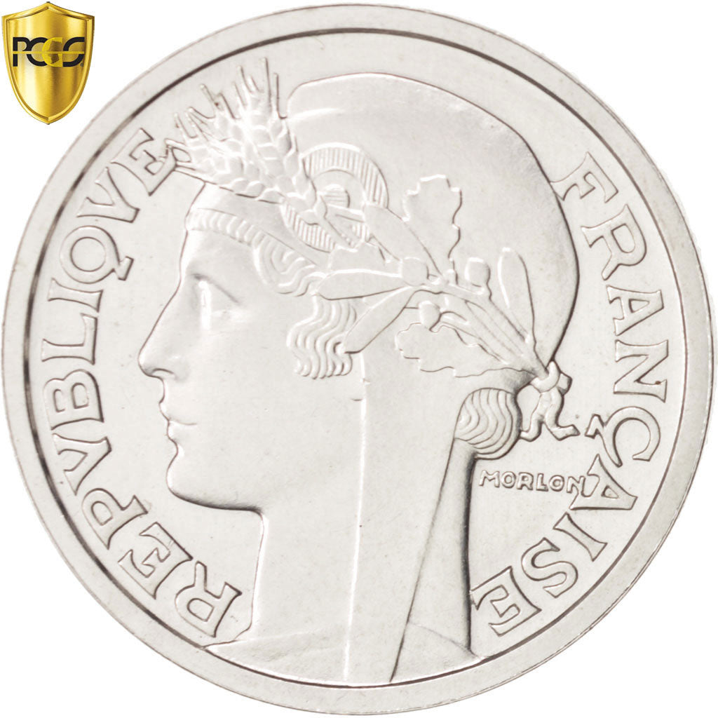 Monnaie, France, 2 Francs, 1946, PCGS, SP64, FDC, Aluminium, KM:PE315