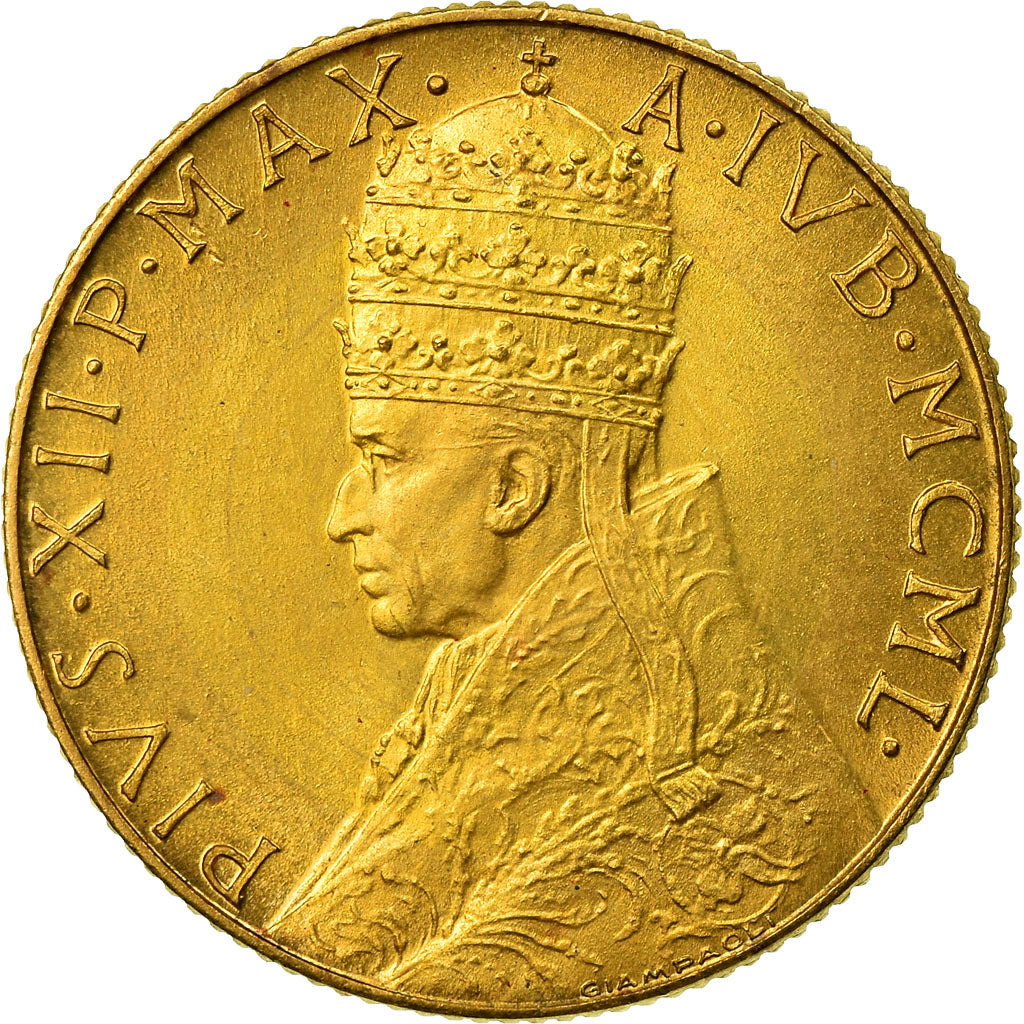 Moneda, CIUDAD DEL VATICANO, Pius XII, 100 Lire, 1950, Rome, FDC, Oro, KM:48