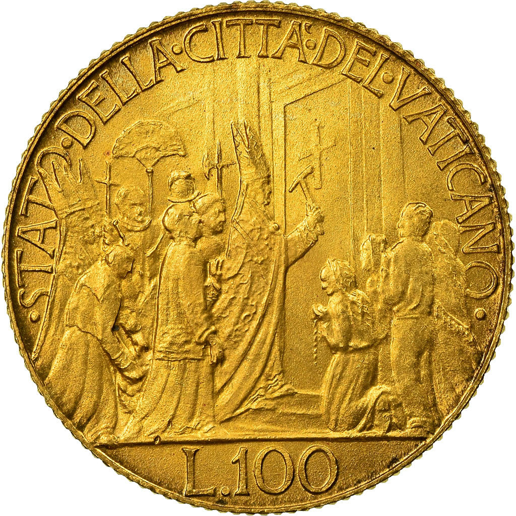 Moneda, CIUDAD DEL VATICANO, Pius XII, 100 Lire, 1950, Rome, FDC, Oro, KM:48