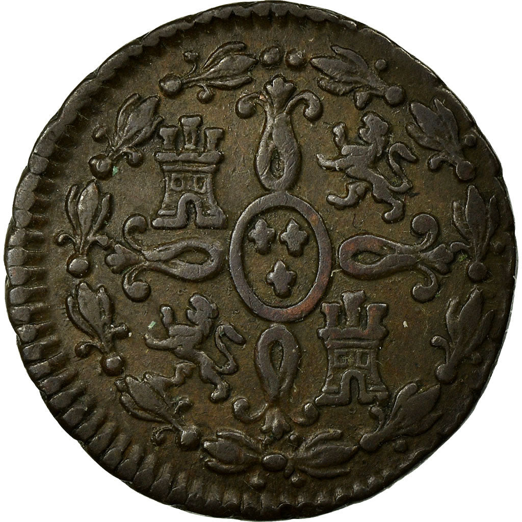 Coin, Spain, Ferdinand VII, 2 Maravedis, 1829, Segovia, EF(40-45), Copper