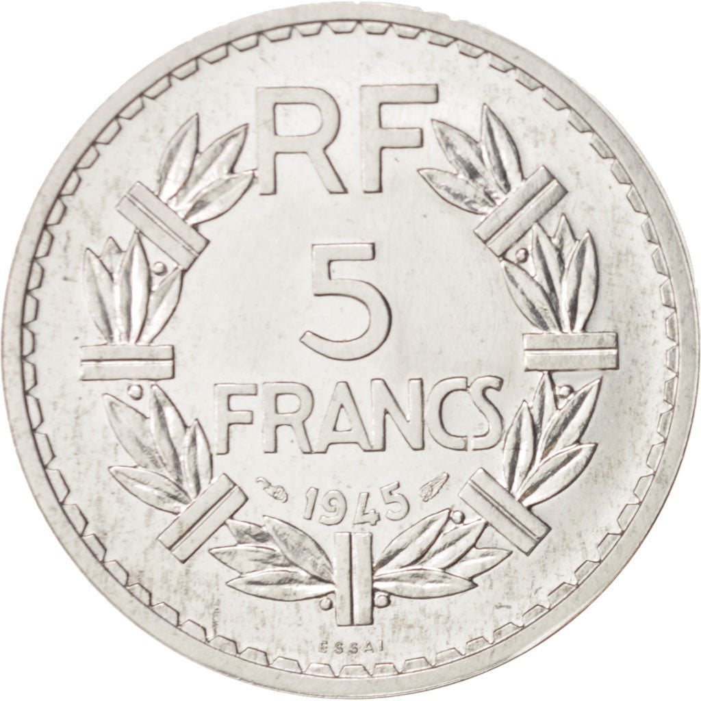France, 5 Francs, 1945, PCGS, SP62, Essai Piefort, KM:PE311, Gadoury:145.EP