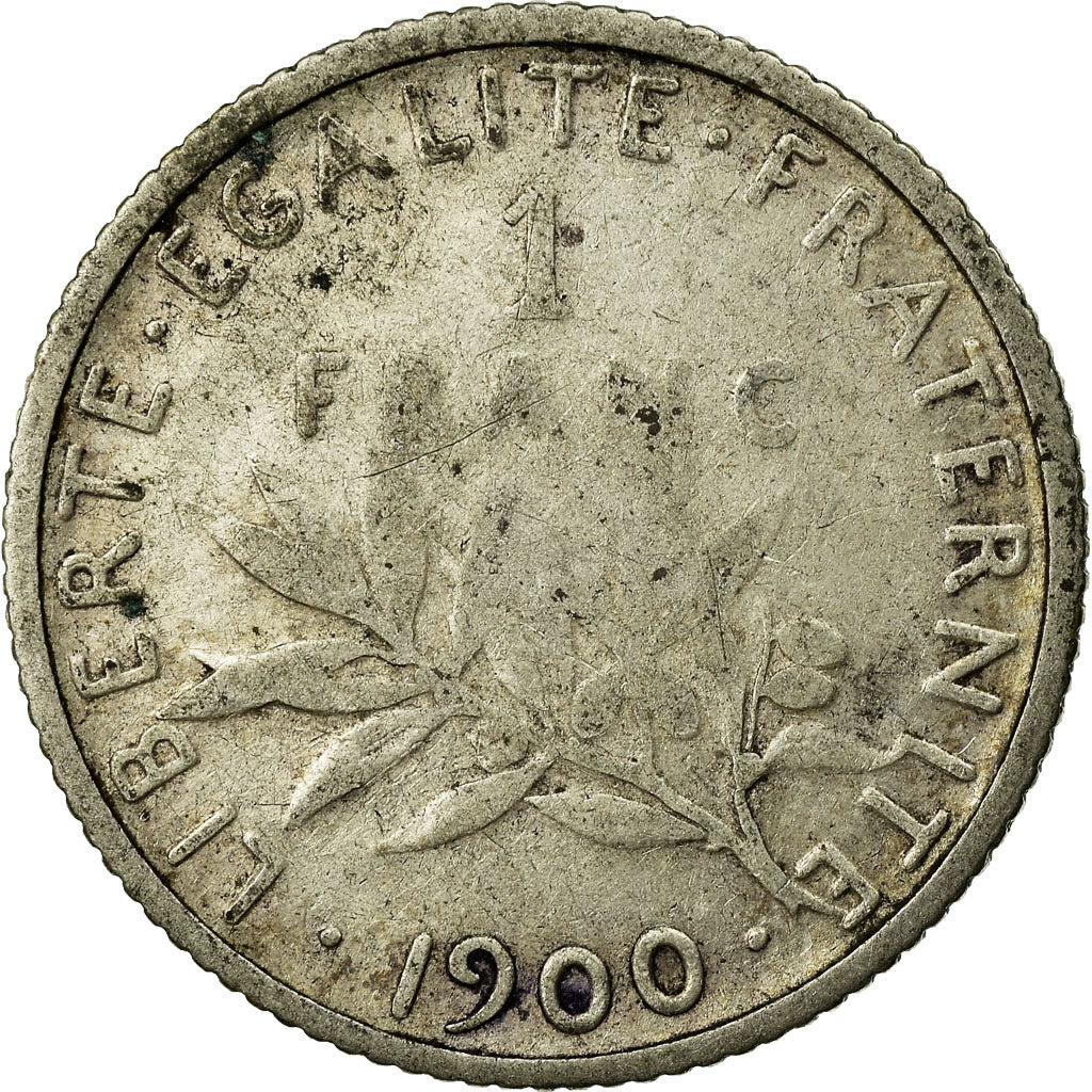 Coin, France, Semeuse, Franc, 1900, Paris, VF(20-25), Silver, KM:844.1