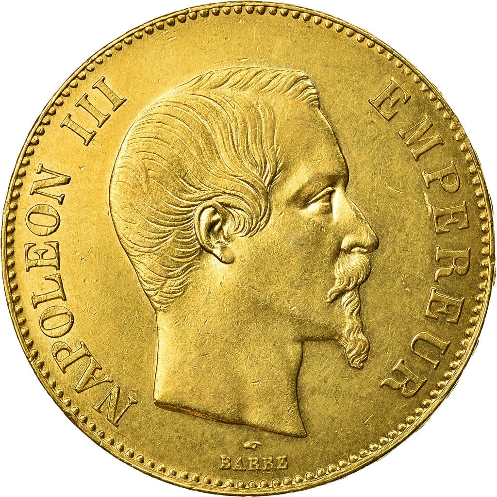 Moneda, Francia, Napoleon III, Napoléon III, 100 Francs, 1858, Paris, EBC, Oro