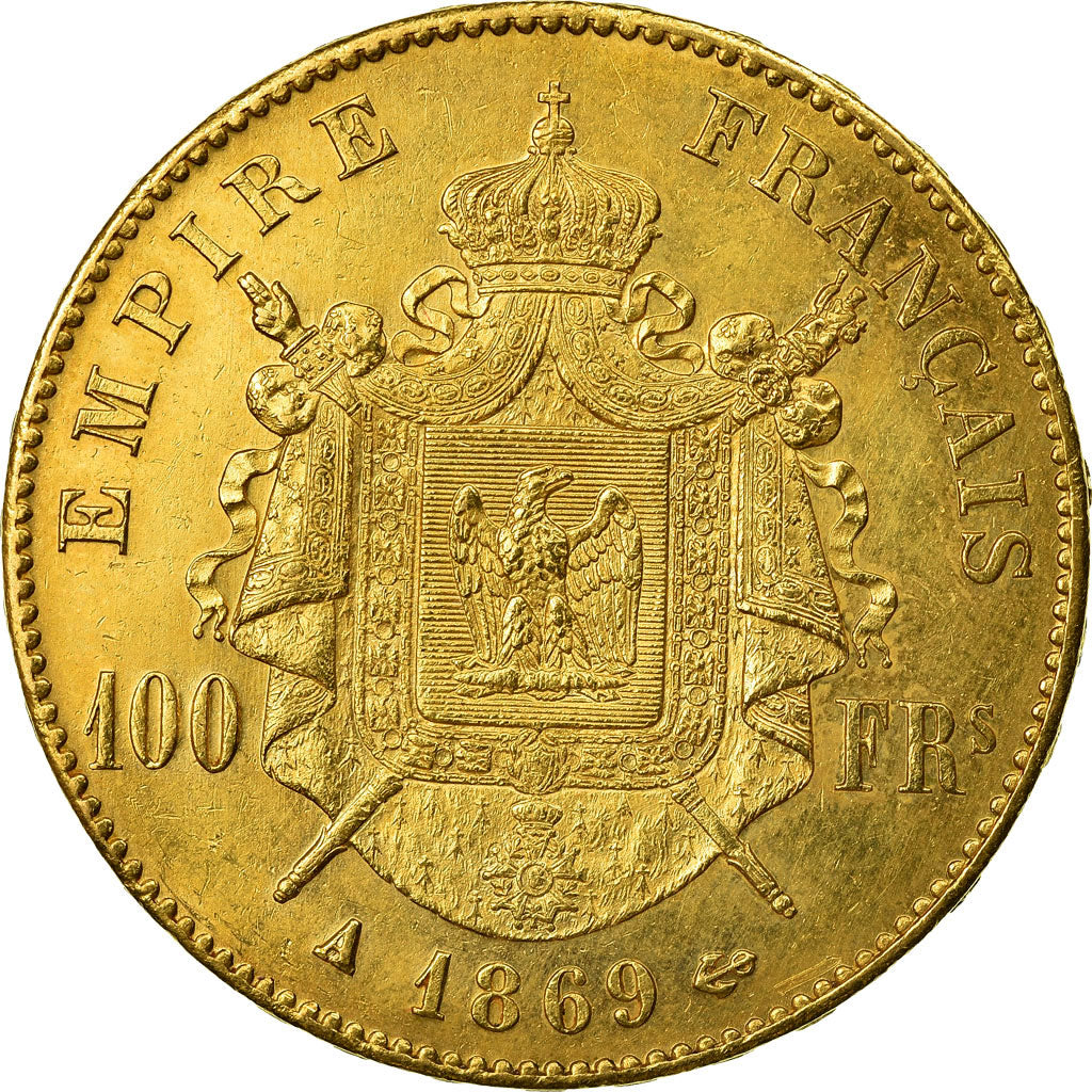 Moneta, Francja, Napoleon III, Napoléon III, 100 Francs, 1869, Paris