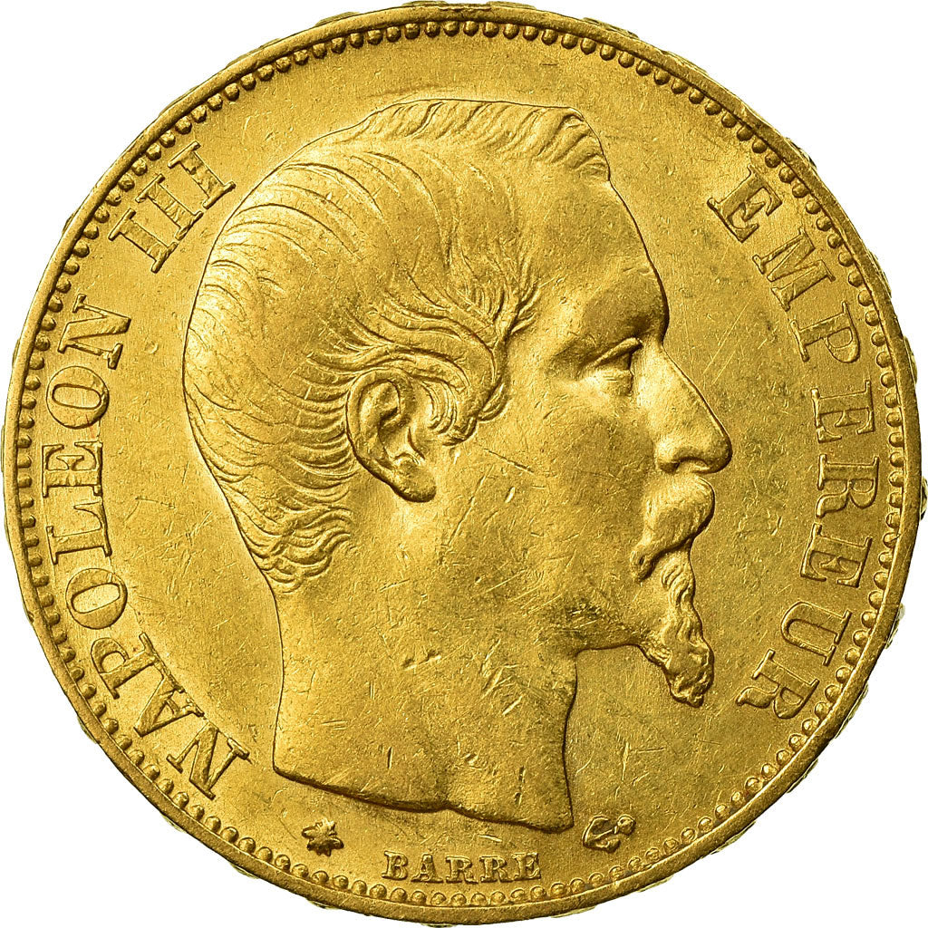 Coin, France, Napoléon III, 20 Francs, 1860/50, Strasbourg, AU(50-53), Gold