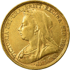 Coin, Australia, Victoria, Sovereign, 1893, Sydney, EF(40-45), Gold, KM:10