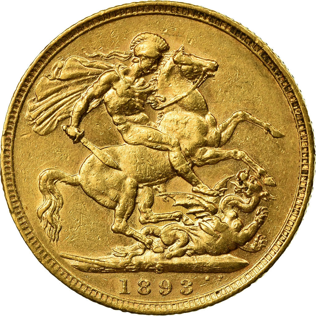 Coin, Australia, Victoria, Sovereign, 1893, Sydney, EF(40-45), Gold, KM:10