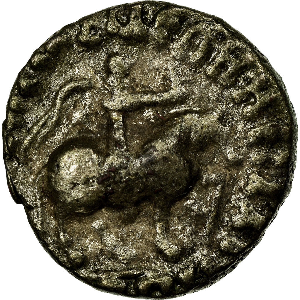 Munten, Koninkrijk Indo-Scythen, Azes I, Drachm, 55-35 BC, FR+, Billon
