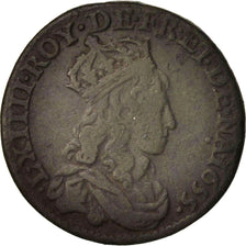 Francia, Louis XIV, Liard de France, 1655, Caen, KM:192.4