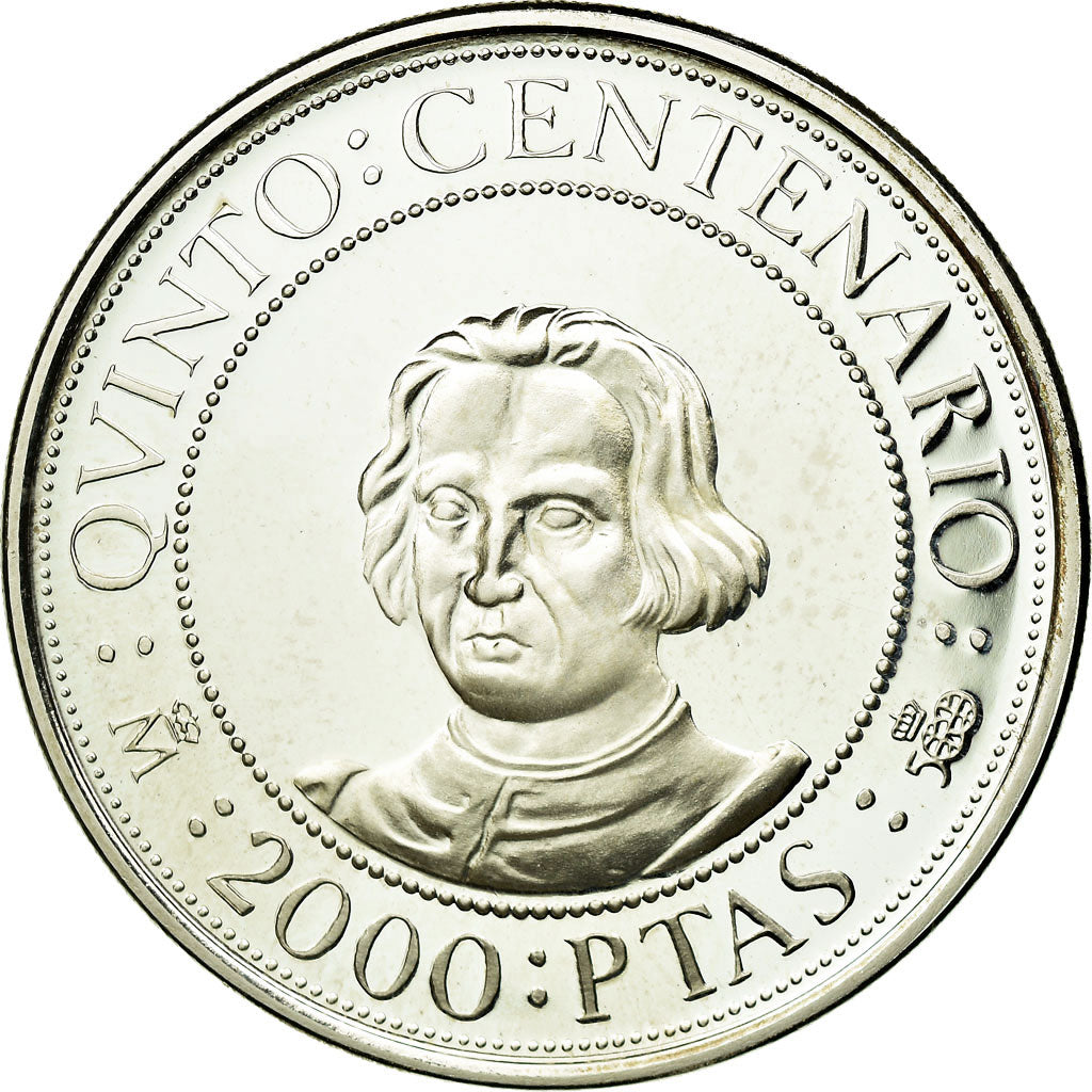 Moneta, Spagna, Juan Carlos I, 2000 Pesetas, 1989, Madrid, FDC, Argento, KM:838