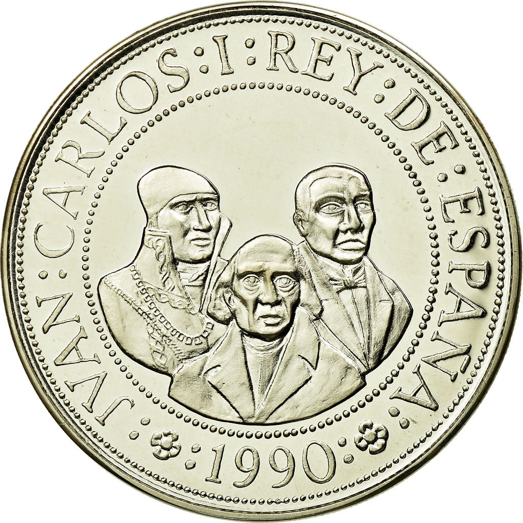 Coin, Spain, Juan Carlos I, Aztec, 2000 Pesetas, 1990, Madrid, MS(65-70)
