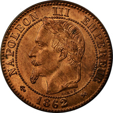 Coin, France, Napoleon III, 2 Centimes, 1862, Bordeaux, MS(63)