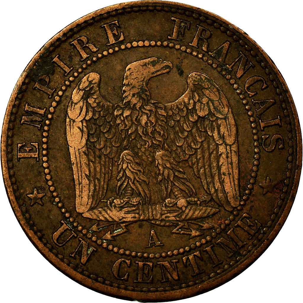 Coin, France, Napoleon III, Centime, 1862, Paris, AU(50-53)