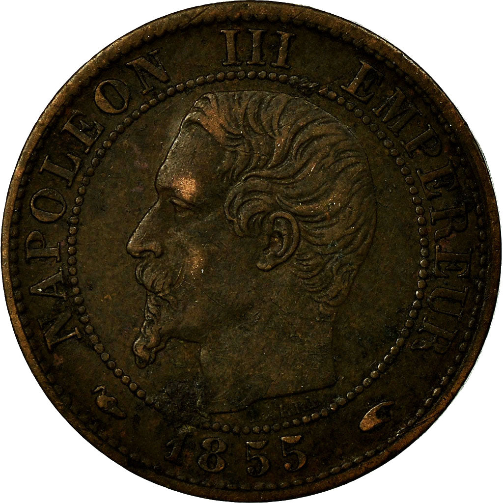 Moneda, Francia, Napoleon III, Napoléon III, Centime, 1855, Paris, MBC, Bronce