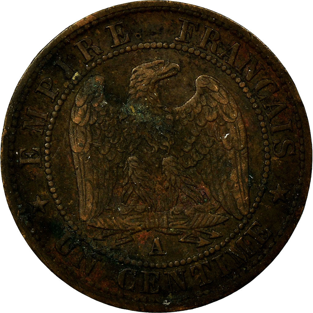 Moneda, Francia, Napoleon III, Napoléon III, Centime, 1855, Paris, MBC, Bronce