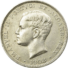 Coin, Portugal, Manuel II, 500 Reis, 1908, VF(30-35), Silver, KM:547