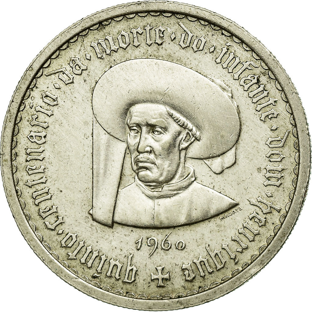 Coin, Portugal, 10 Escudos, 1960, Lisbon, AU(55-58), Silver, KM:588