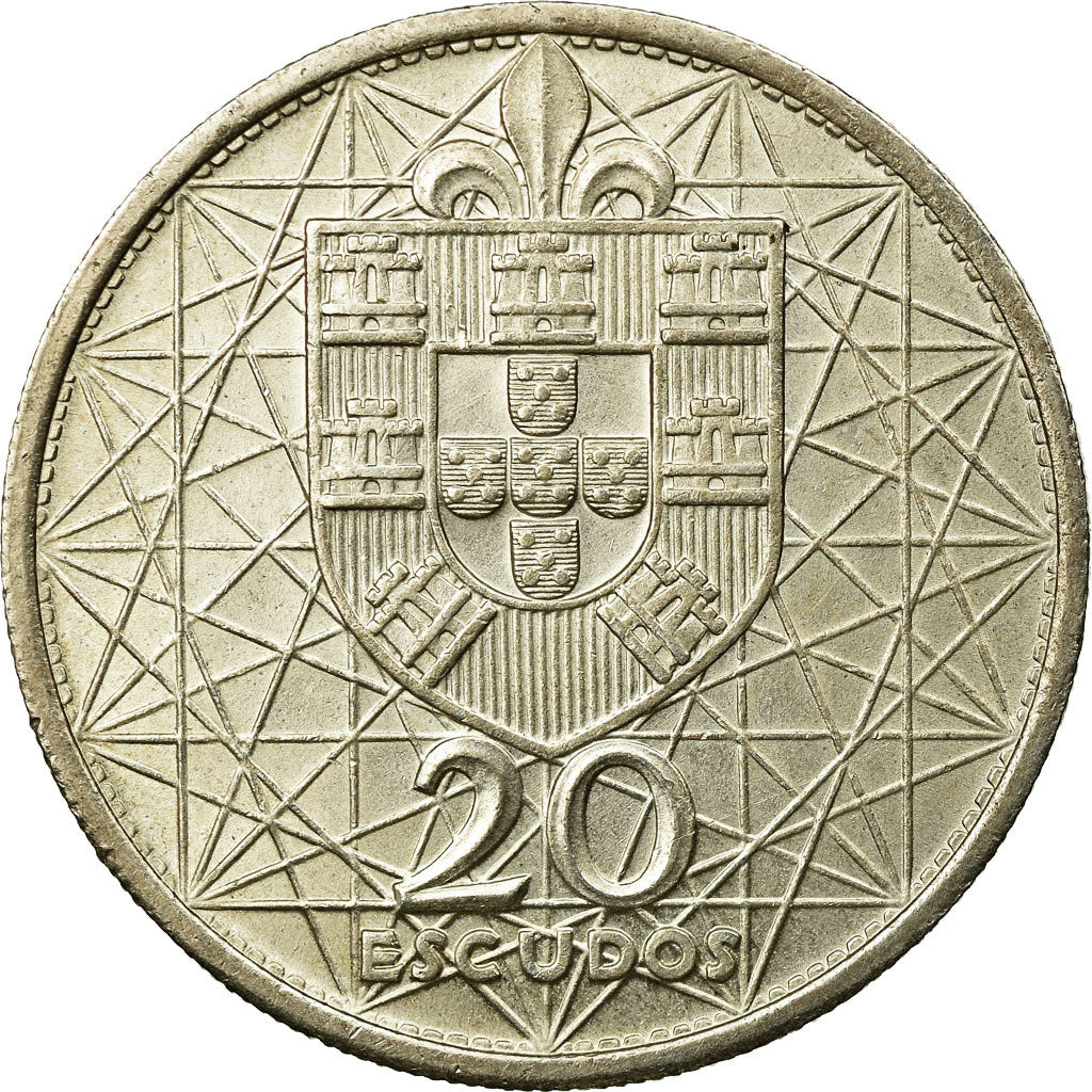 Coin, Portugal, 20 Escudos, 1966, Lisbon, AU(55-58), Silver, KM:592