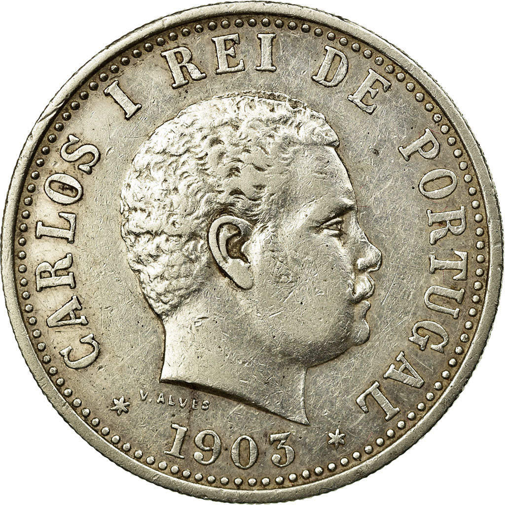 Coin, INDIA-PORTUGUESE, Carlos I, Rupia, 1903, EF(40-45), Silver, KM:17