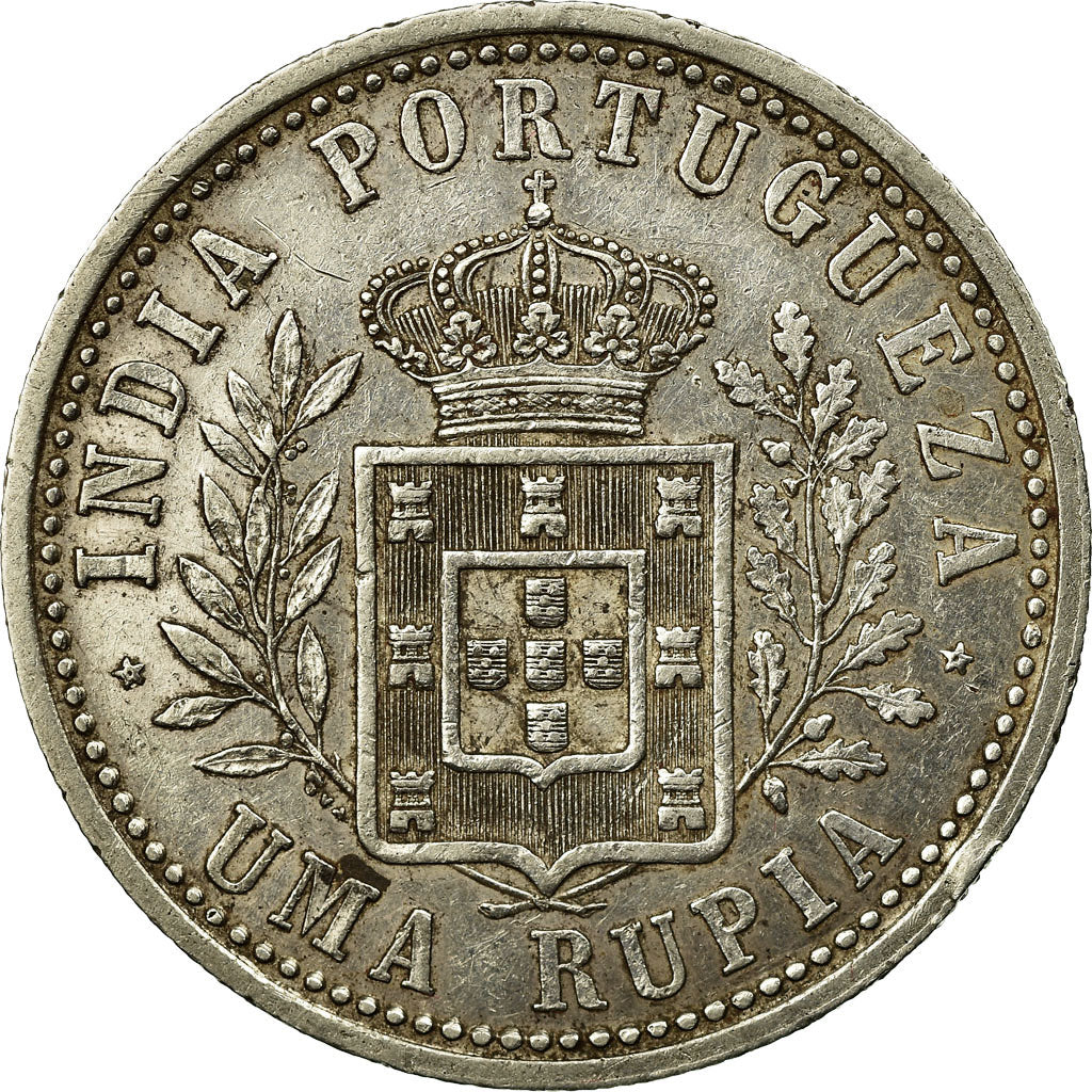 Coin, INDIA-PORTUGUESE, Carlos I, Rupia, 1903, EF(40-45), Silver, KM:17
