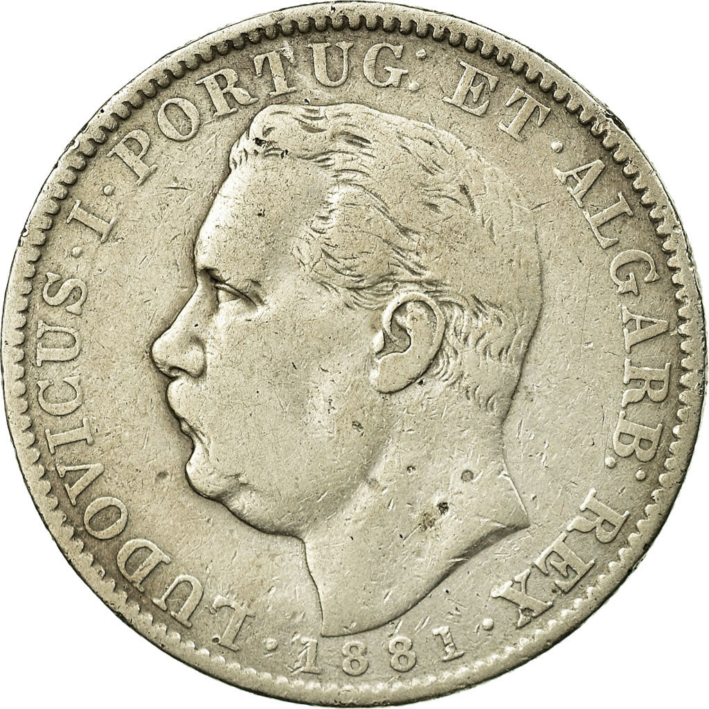 Coin, INDIA-PORTUGUESE, GOA, Luiz I, Rupia, 1881, VF(30-35), Silver, KM:312